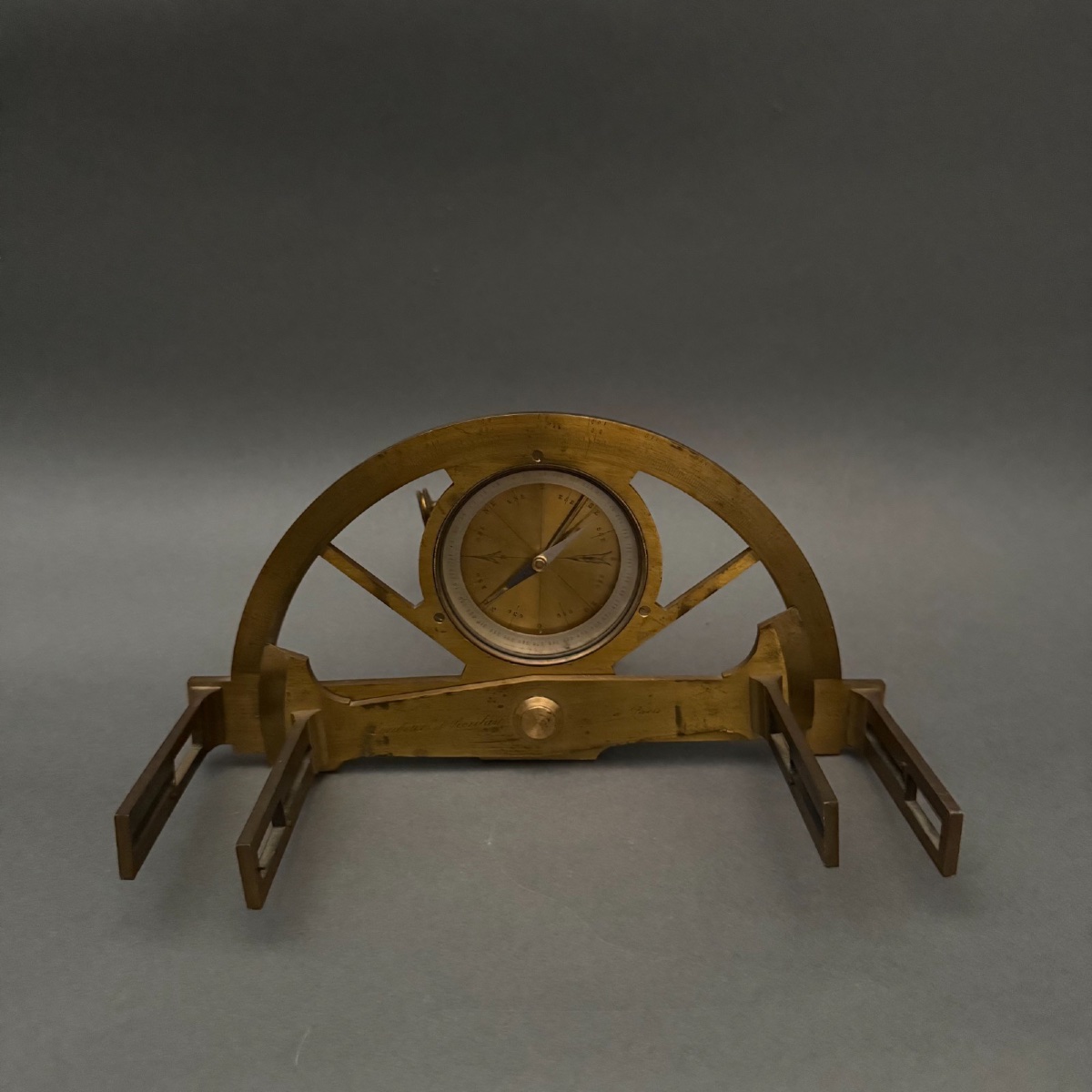 Antique Graphometer With Compass Or Surveying Instrument – 19th Century 