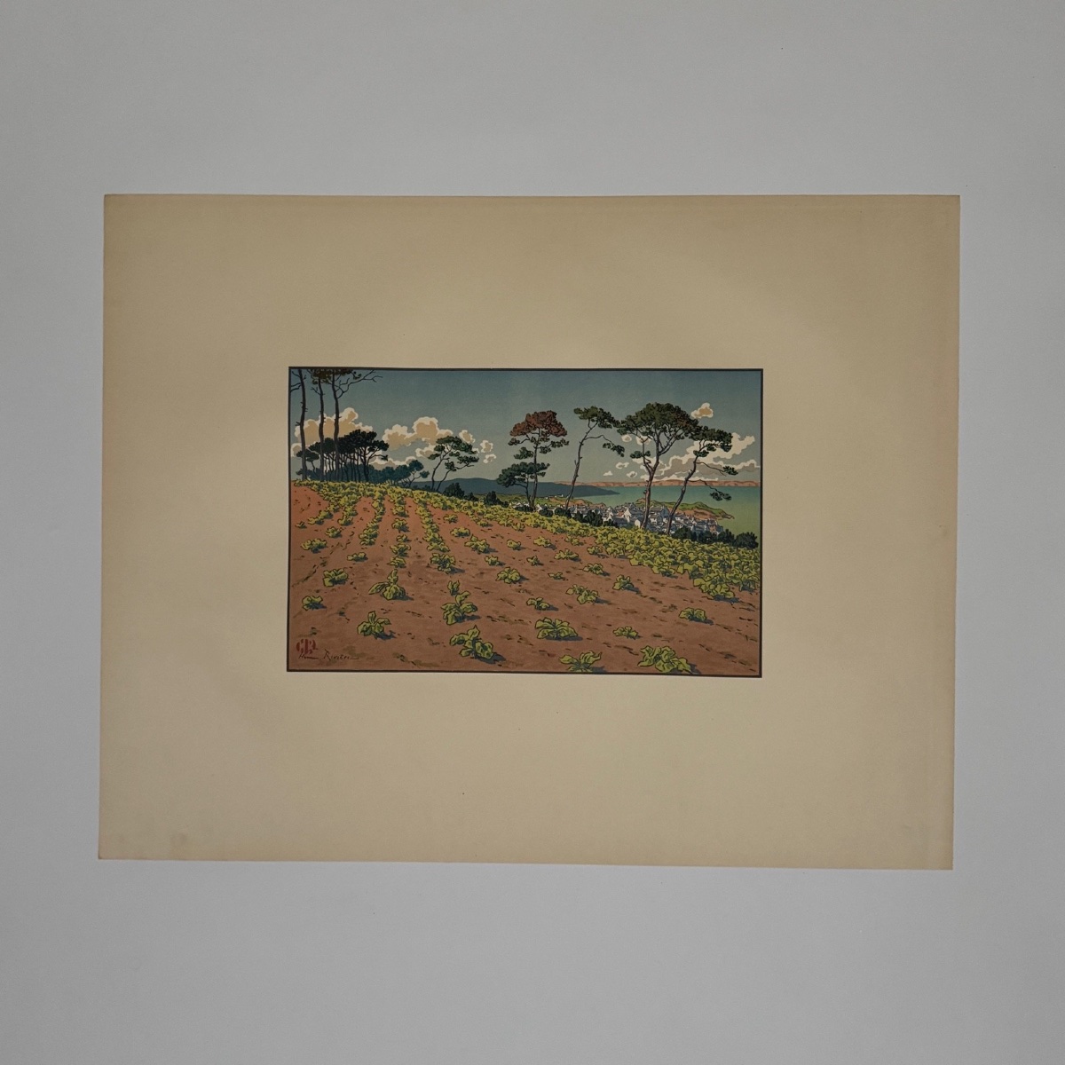 Lithograph By Henri Rivière: Douarnenez As Seen From Le Ris -photo-2