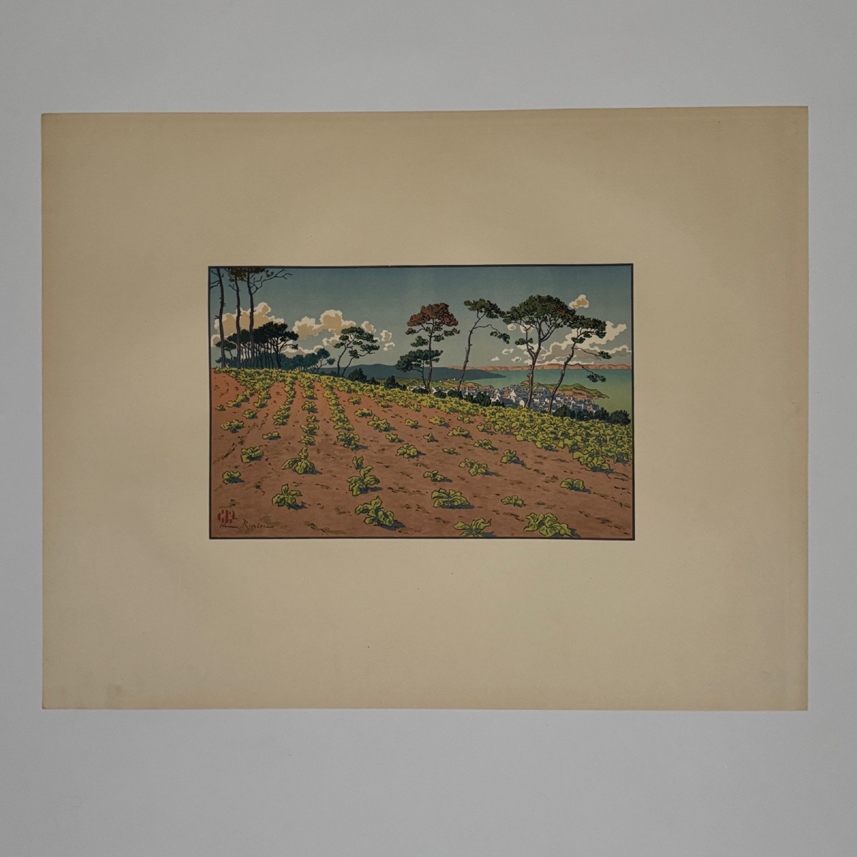 Lithograph By Henri Rivière: Douarnenez As Seen From Le Ris 