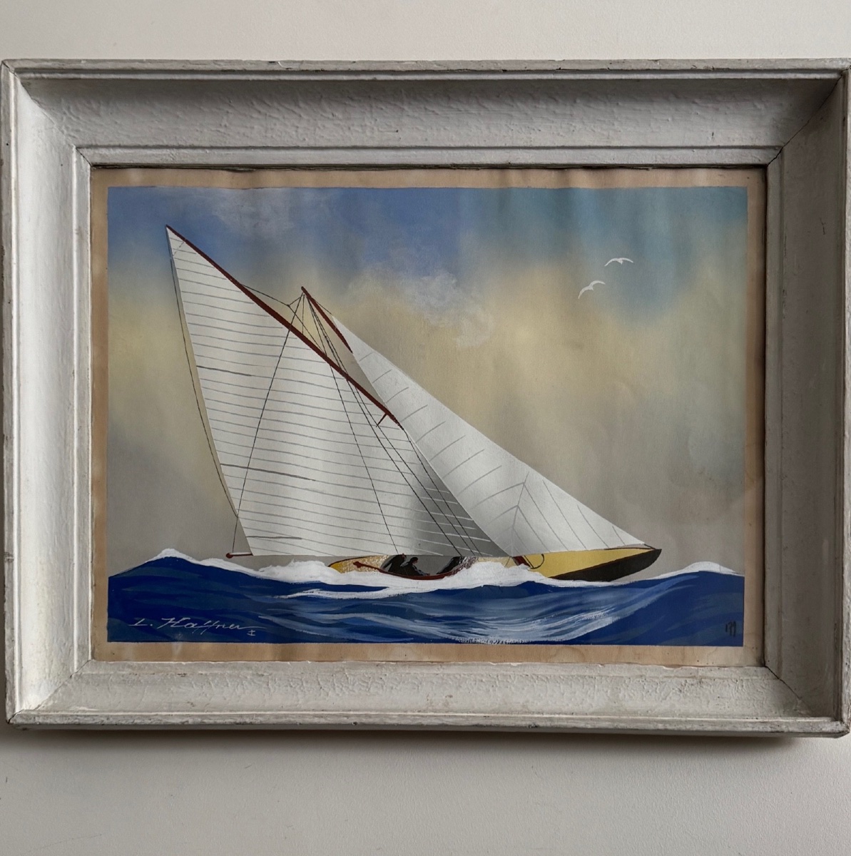 Gouache By Léon Haffner Depicting A 20th-century Regatta -photo-2