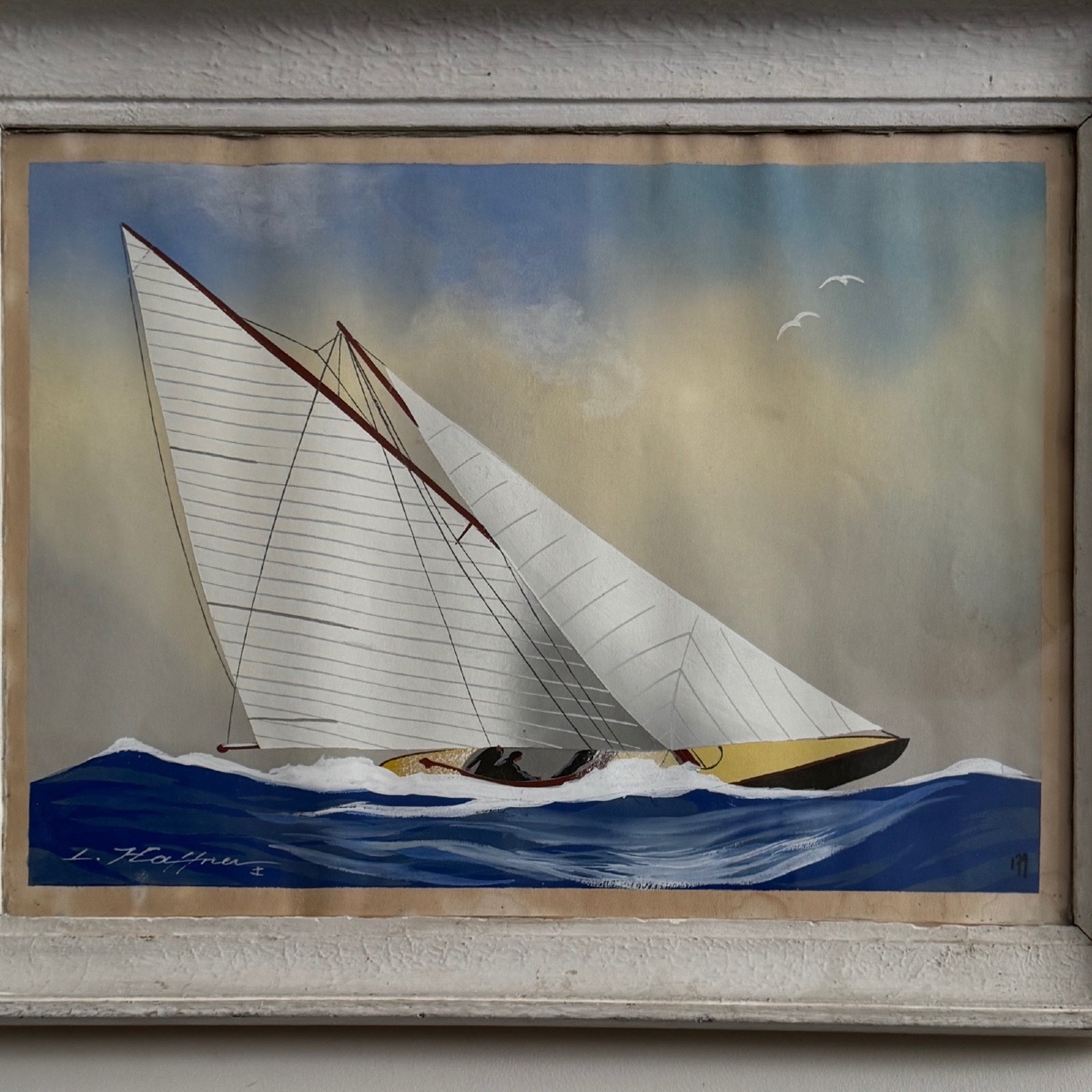 Gouache By Léon Haffner Depicting A 20th-century Regatta -photo-3