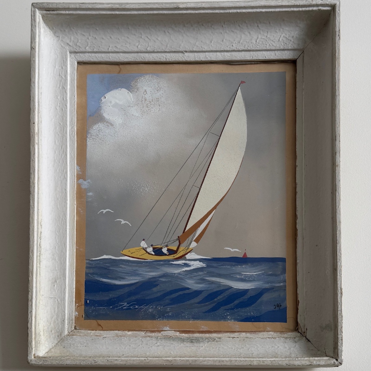 Gouache By Léon Haffner Depicting A 20th-century Regatta -photo-2