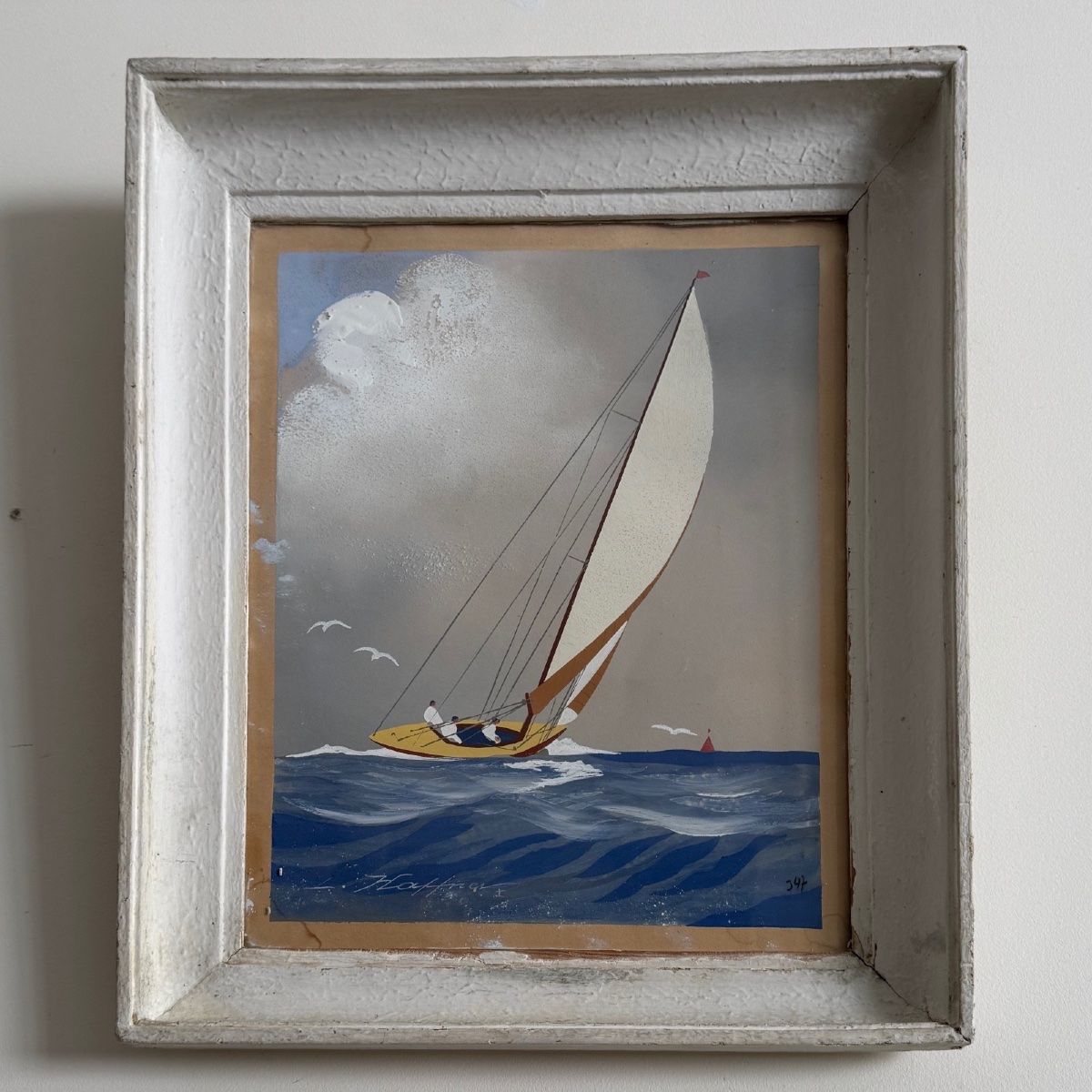 Gouache By Léon Haffner Depicting A 20th-century Regatta 