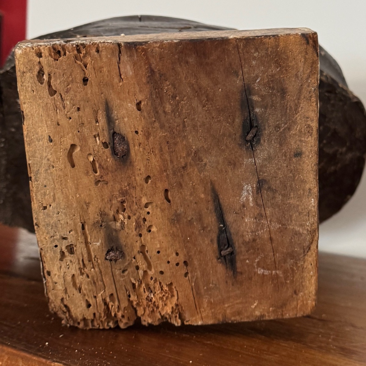 Buste à l'Antique en bois sculpté représentant une femme drapée XVIIe -photo-8