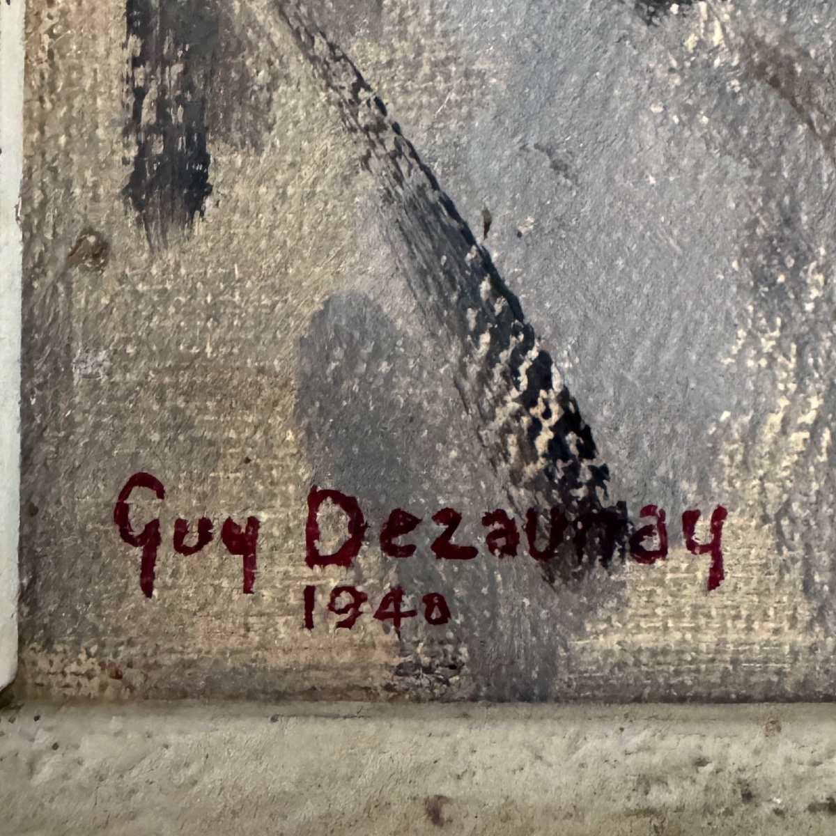 Huile sur toile portrait de jeune femme par Guy Dezaunay 1948-photo-2