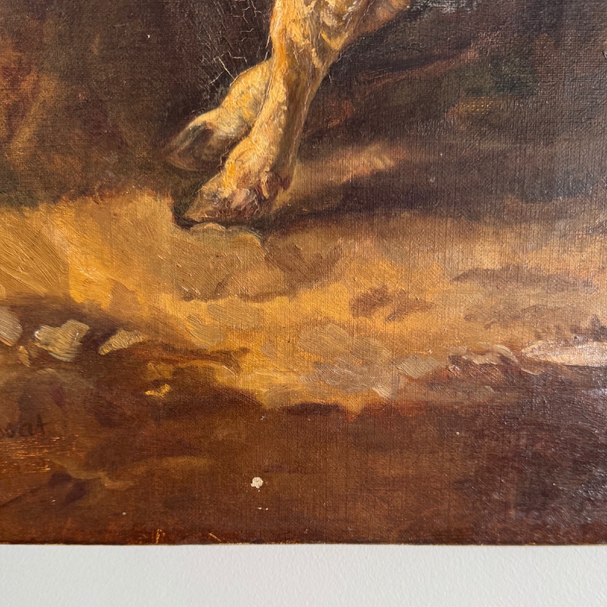 Huile sur toile d'après Jacques Raymond Brascassat taureau XIXe -photo-1