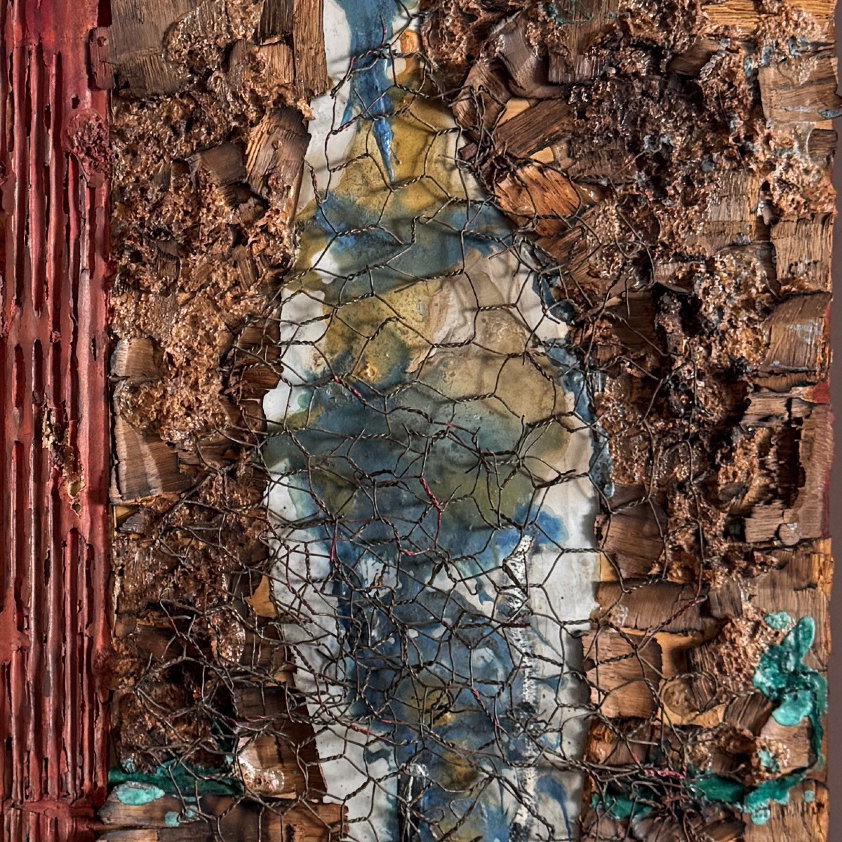 Oil On Mixed Media, Collage, Relief, Abstraction By Bernard Raigneau, 1994-photo-1