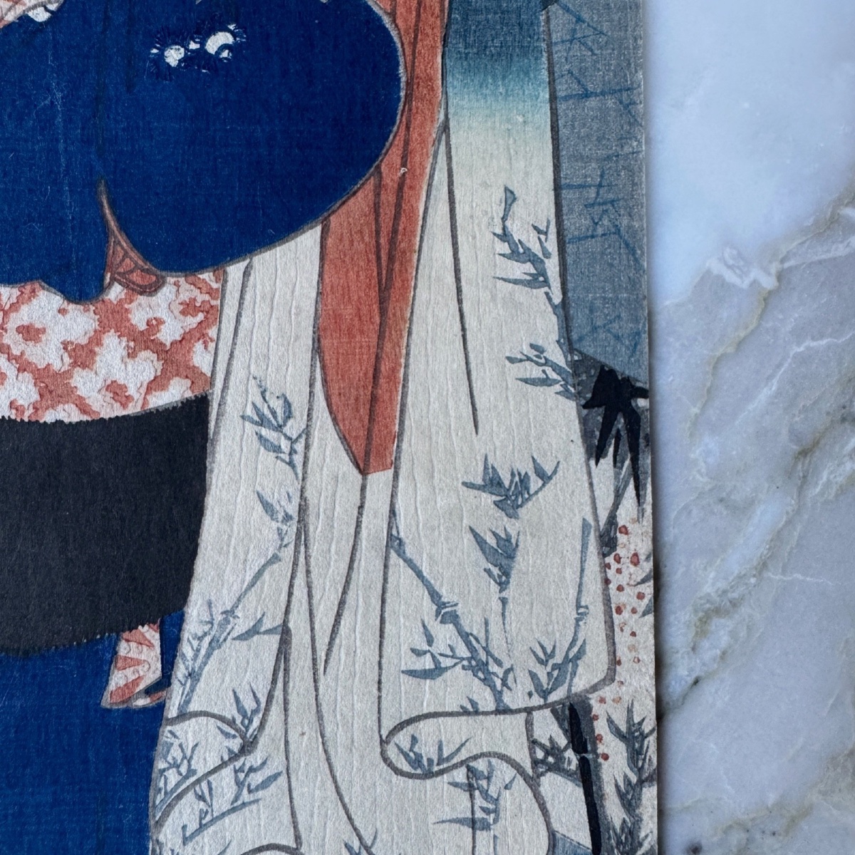 Estampe japonaise ancienne Toyokuni III Kunisada femme au kimono -photo-5