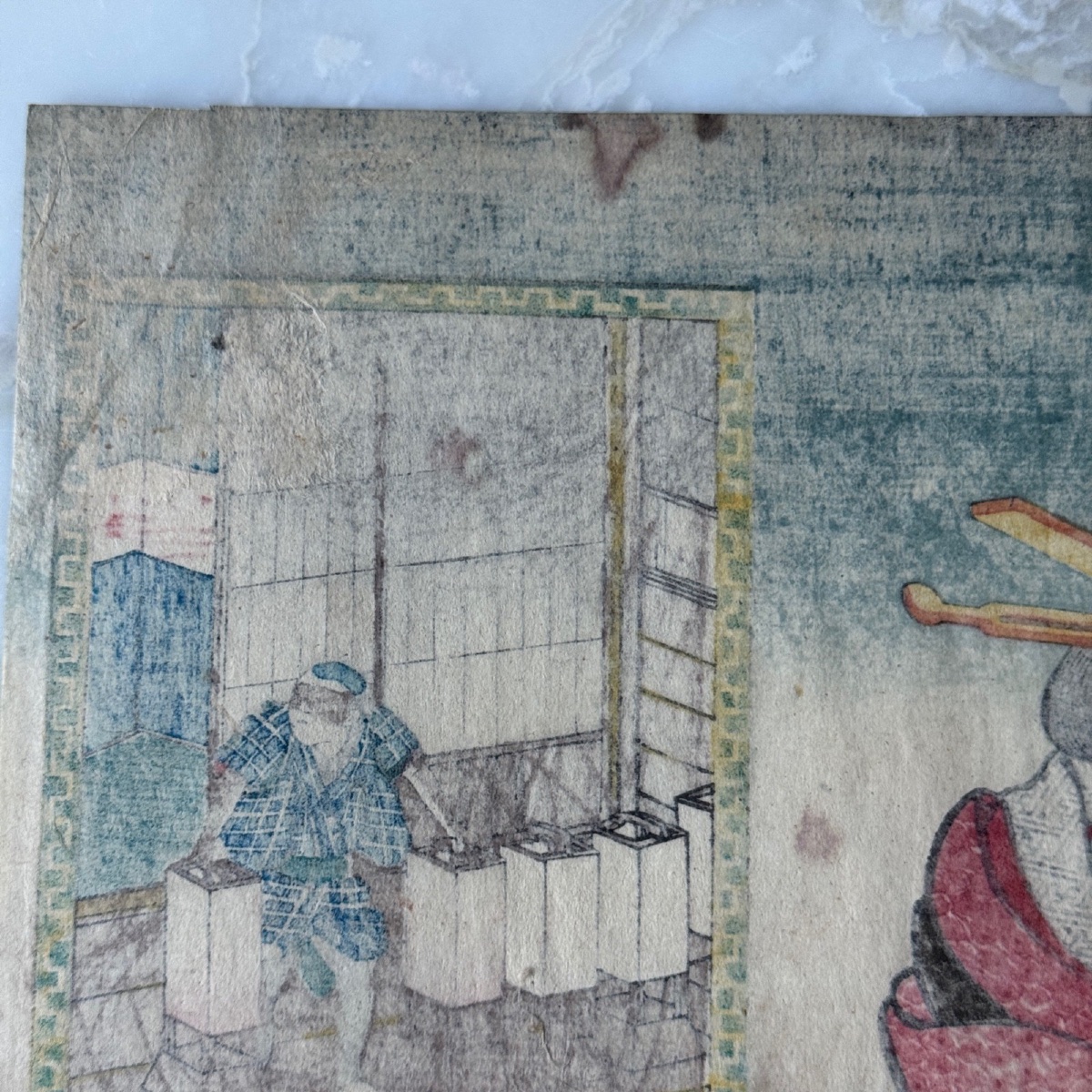 Antique Japanese Print By Toyokuni III Kunisada: Woman In A Kimono -photo-8