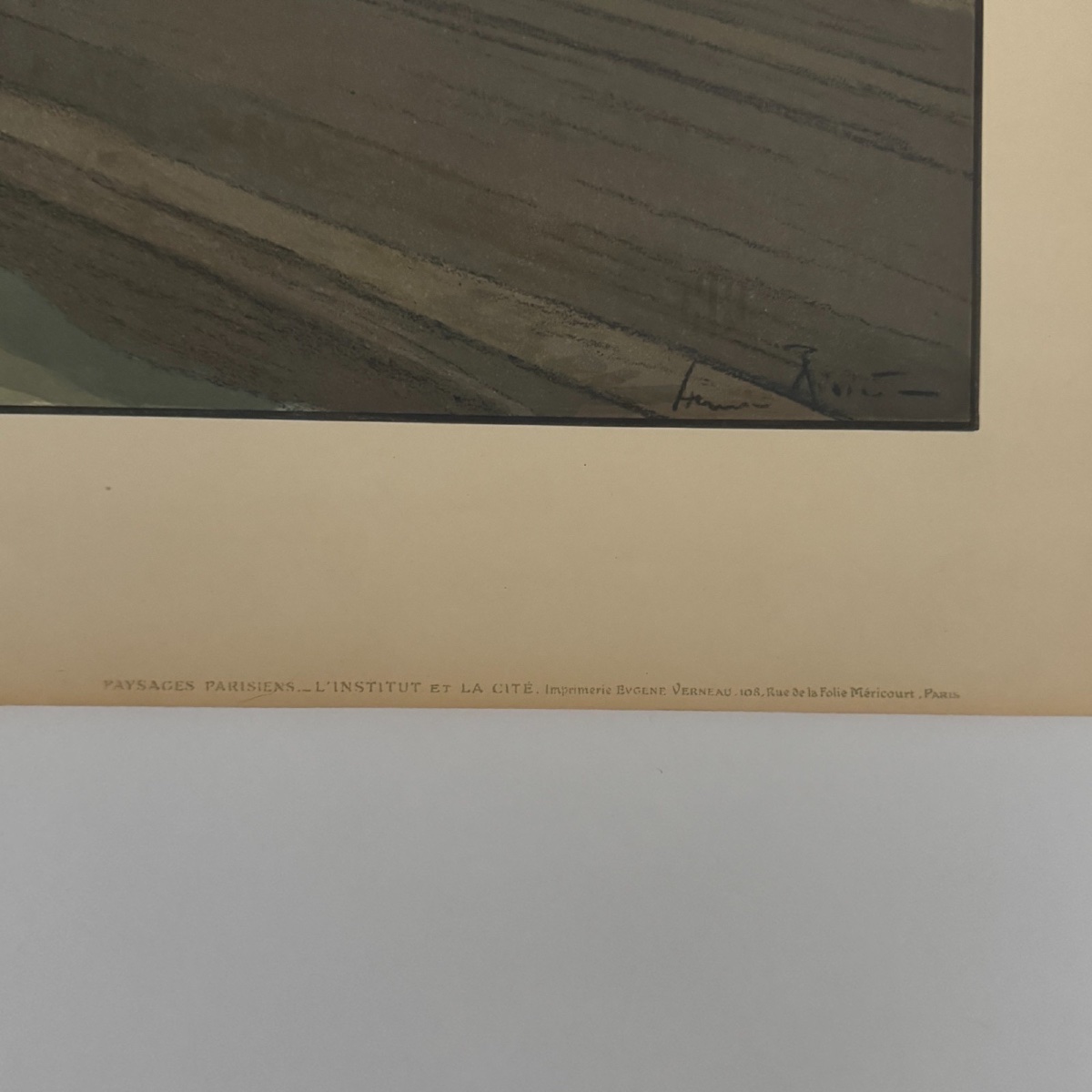 Lithographie par Henri Rivière Paysages Parisiens L'Institut et la Cité -photo-1