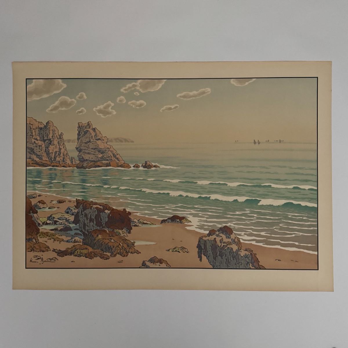 Lithographie par Henri Rivière Les Aspects de la Nature - La Mer 