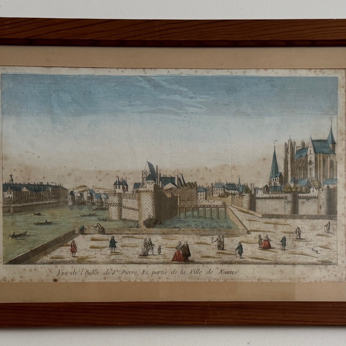 Vue d'optique de l'église de St Pierre et une partie de Nantes XVIIIe -photo-3