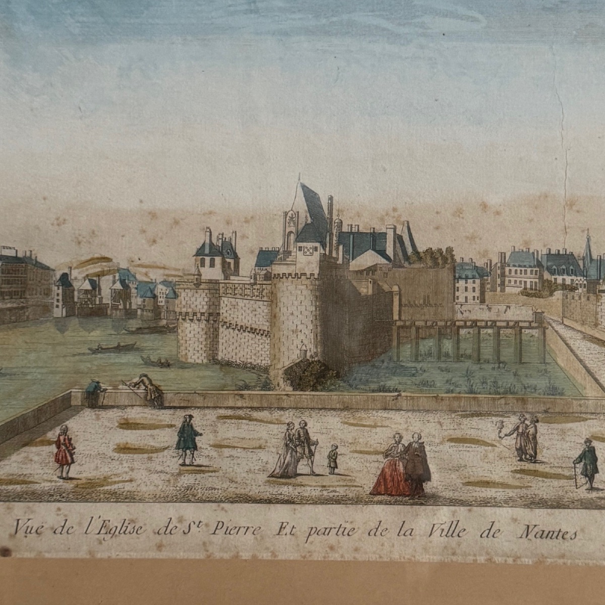 Vue d'optique de l'église de St Pierre et une partie de Nantes XVIIIe -photo-4