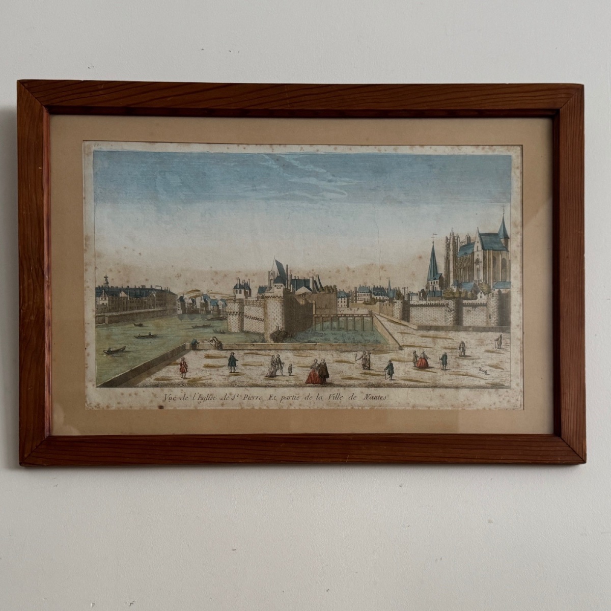 Vue d'optique de l'église de St Pierre et une partie de Nantes XVIIIe 