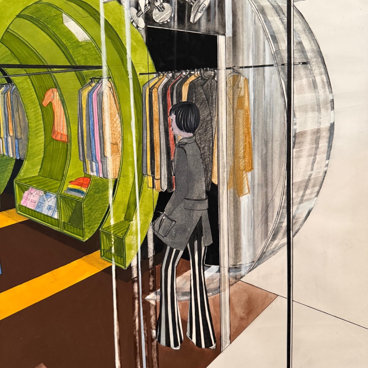 Design Drawing For A Store Layout By François De Chabot, 1970 -photo-3
