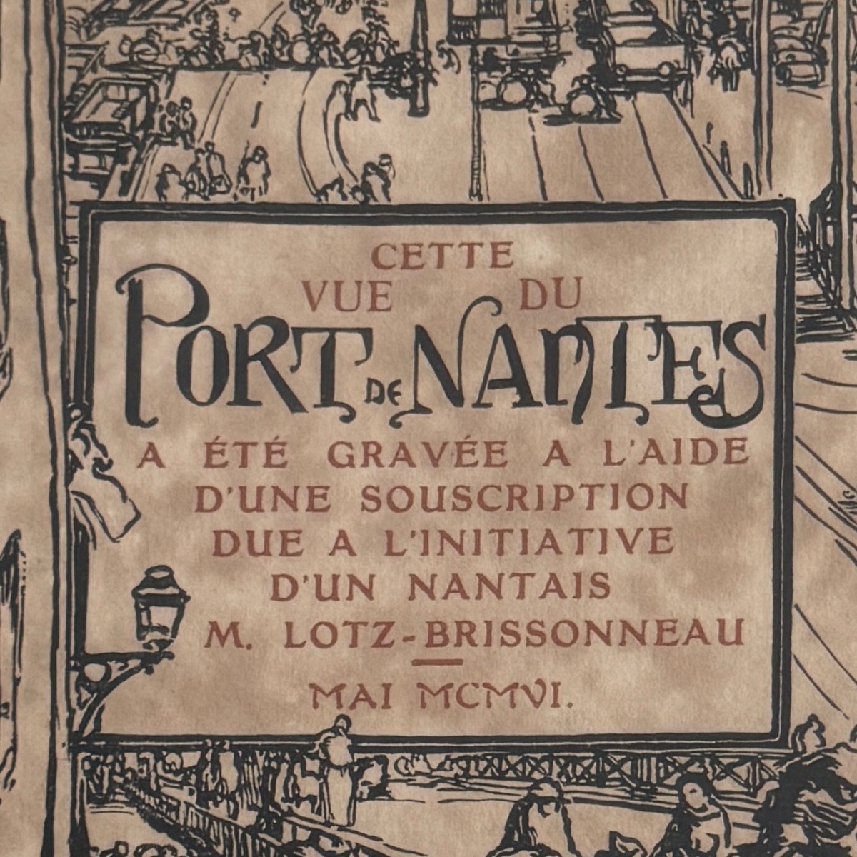 Engraving Of A View Of The Port Of Nantes By Auguste Lepère, 1906, Countersigned -photo-2