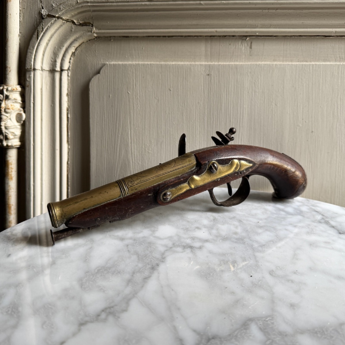 Pistolet d'officier de marine fin XVIIIe début XIXe-photo-2