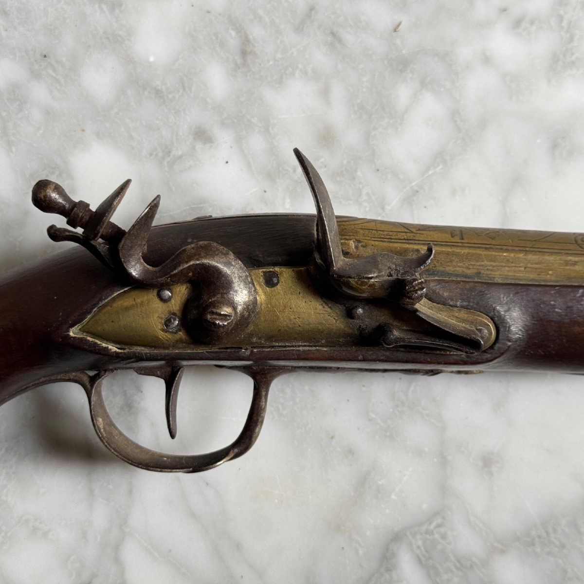 Pistolet d'officier de marine fin XVIIIe début XIXe-photo-2