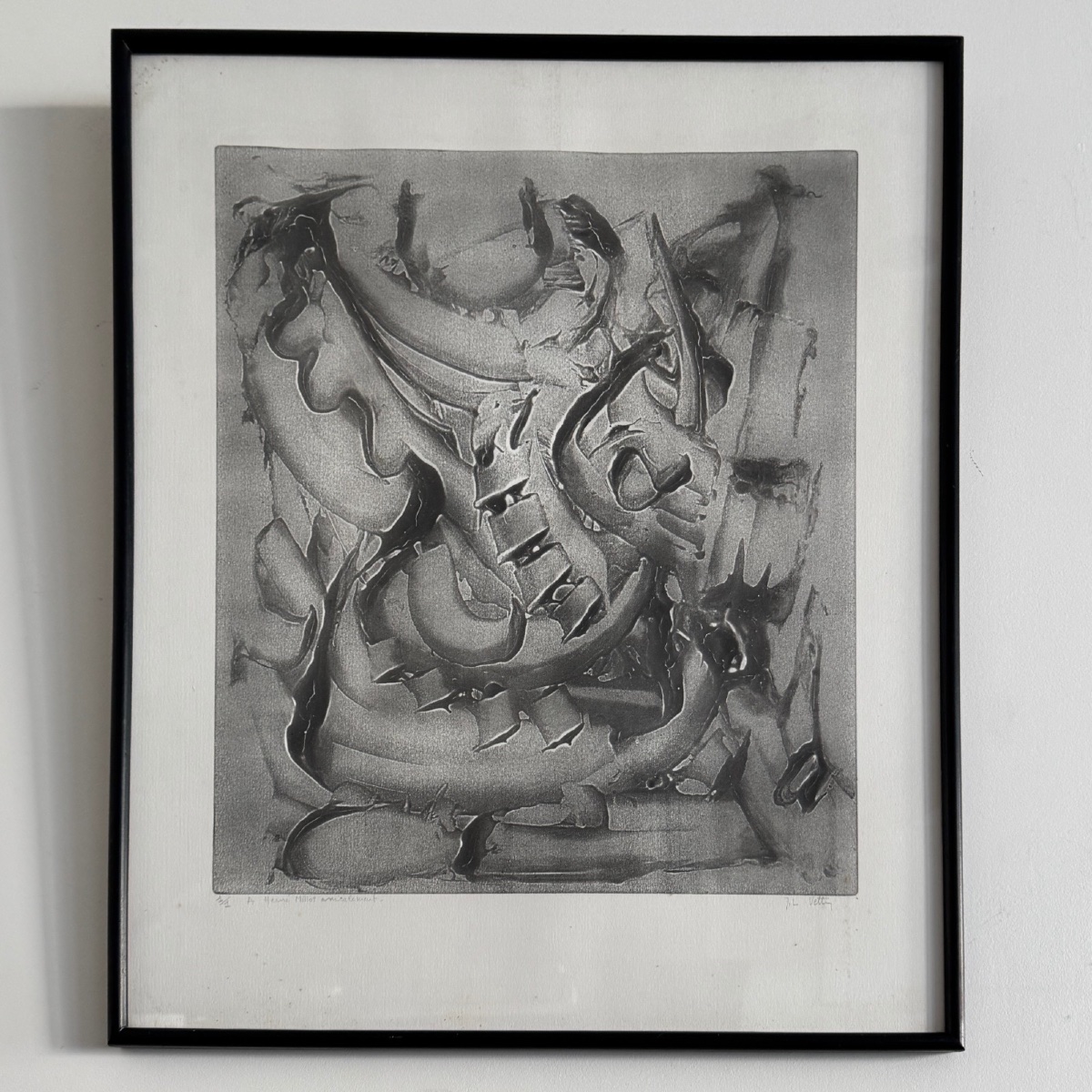 Calorigraphy By Jean-louis Vetter, Abstract Work, Countersigned, 20th Century -photo-2