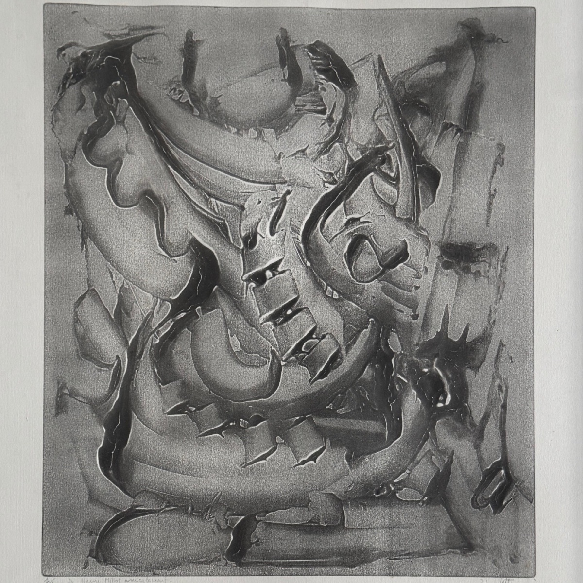 Calorigraphy By Jean-louis Vetter, Abstract Work, Countersigned, 20th Century -photo-3