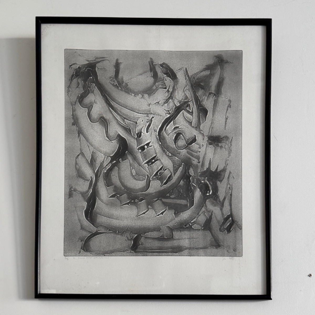 Calorigraphy By Jean-louis Vetter, Abstract Work, Countersigned, 20th Century 