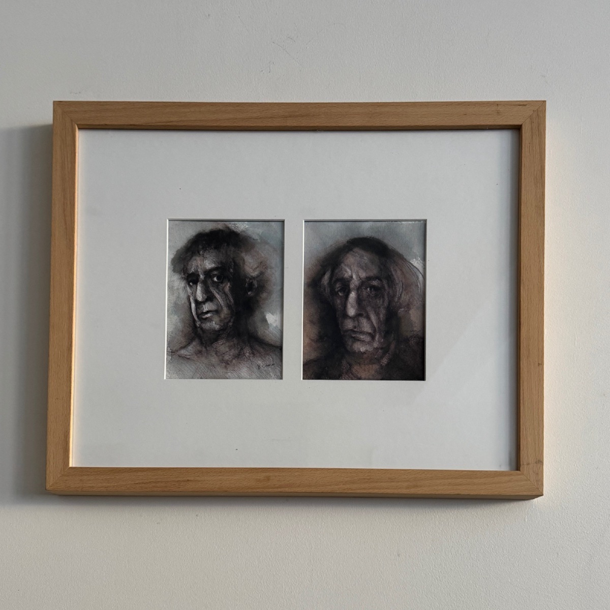 Two Drawings Of Men By Francis Giraud