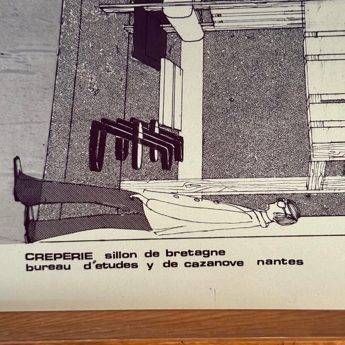 Dessin projet d'aménagement de crêperie par François de Chabot 1970 -photo-4