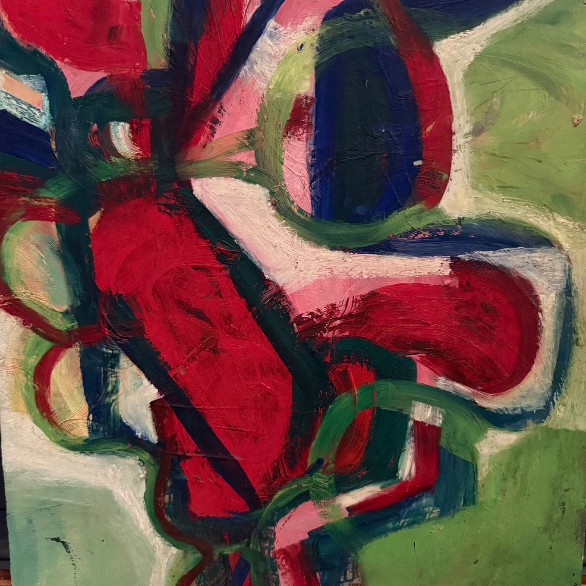 Huile sur panneau composition moderne par François de Chabot 1960-70 -photo-4