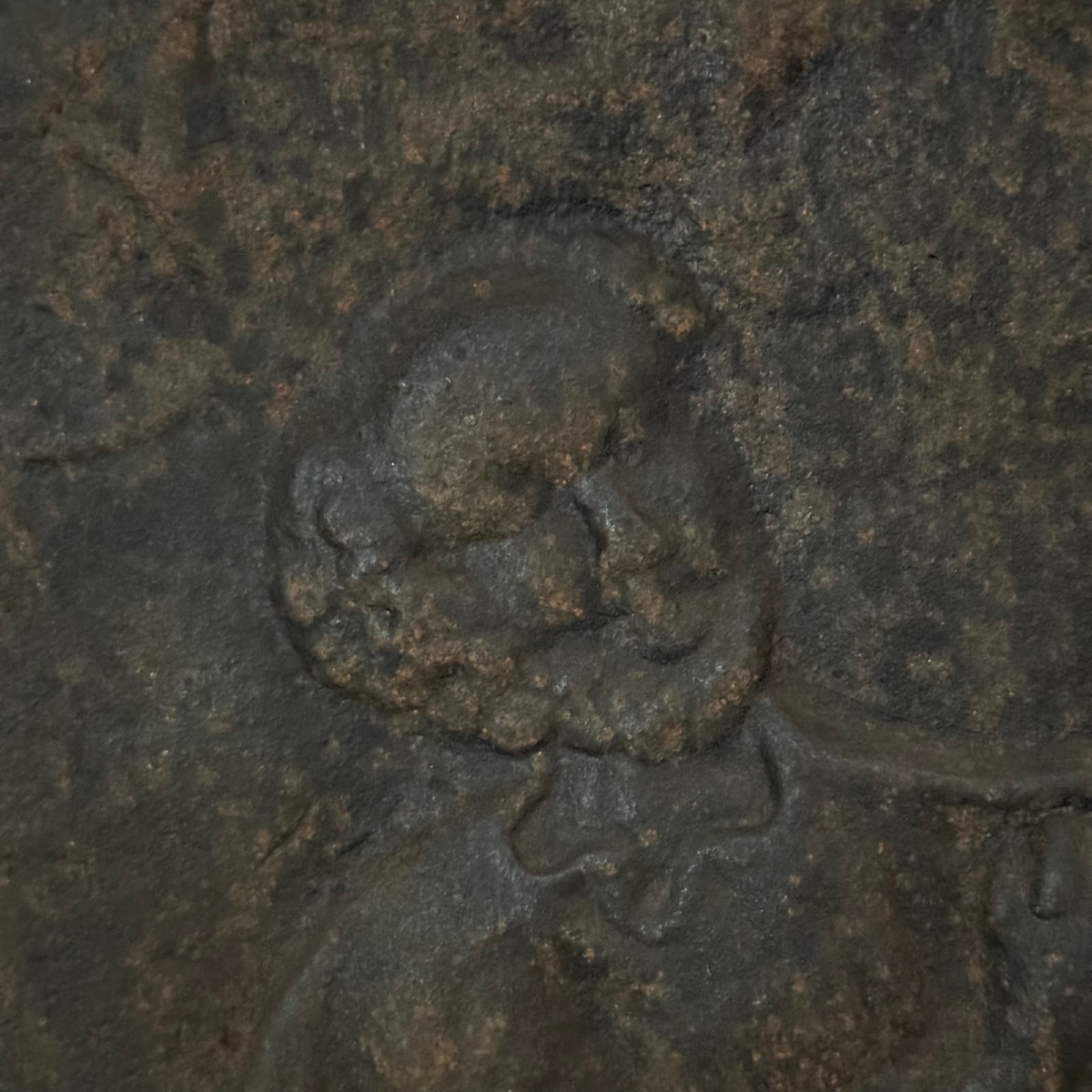 Plaque de cheminée en fonte sujet classique ou néo-classique XVIIIe-photo-3