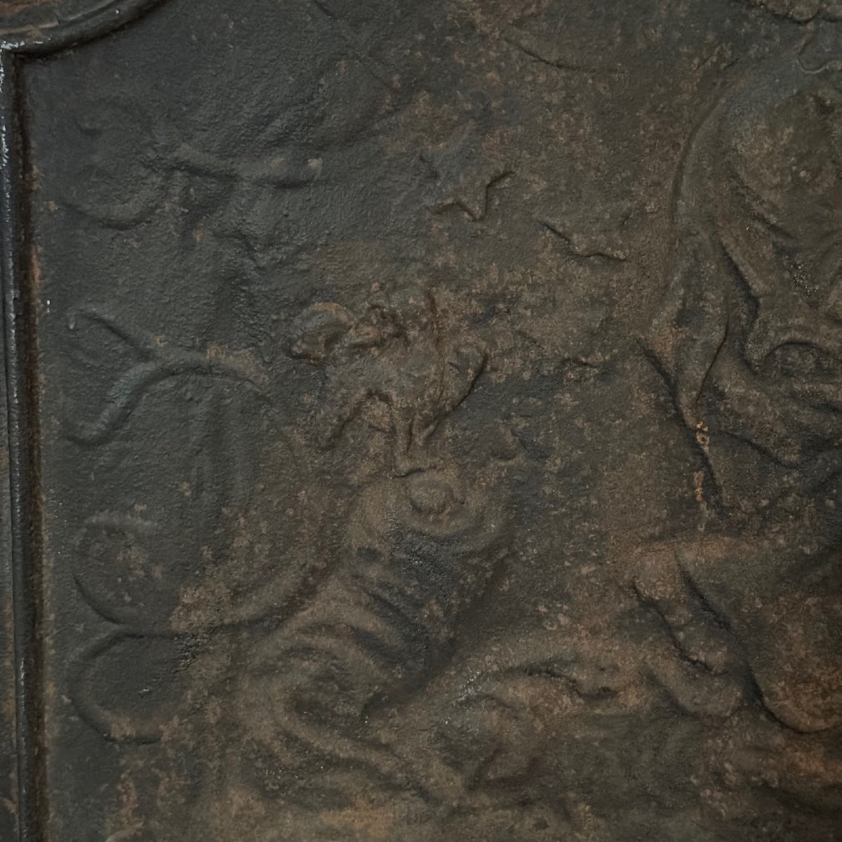 Plaque de cheminée en fonte sujet classique ou néo-classique XVIIIe-photo-3