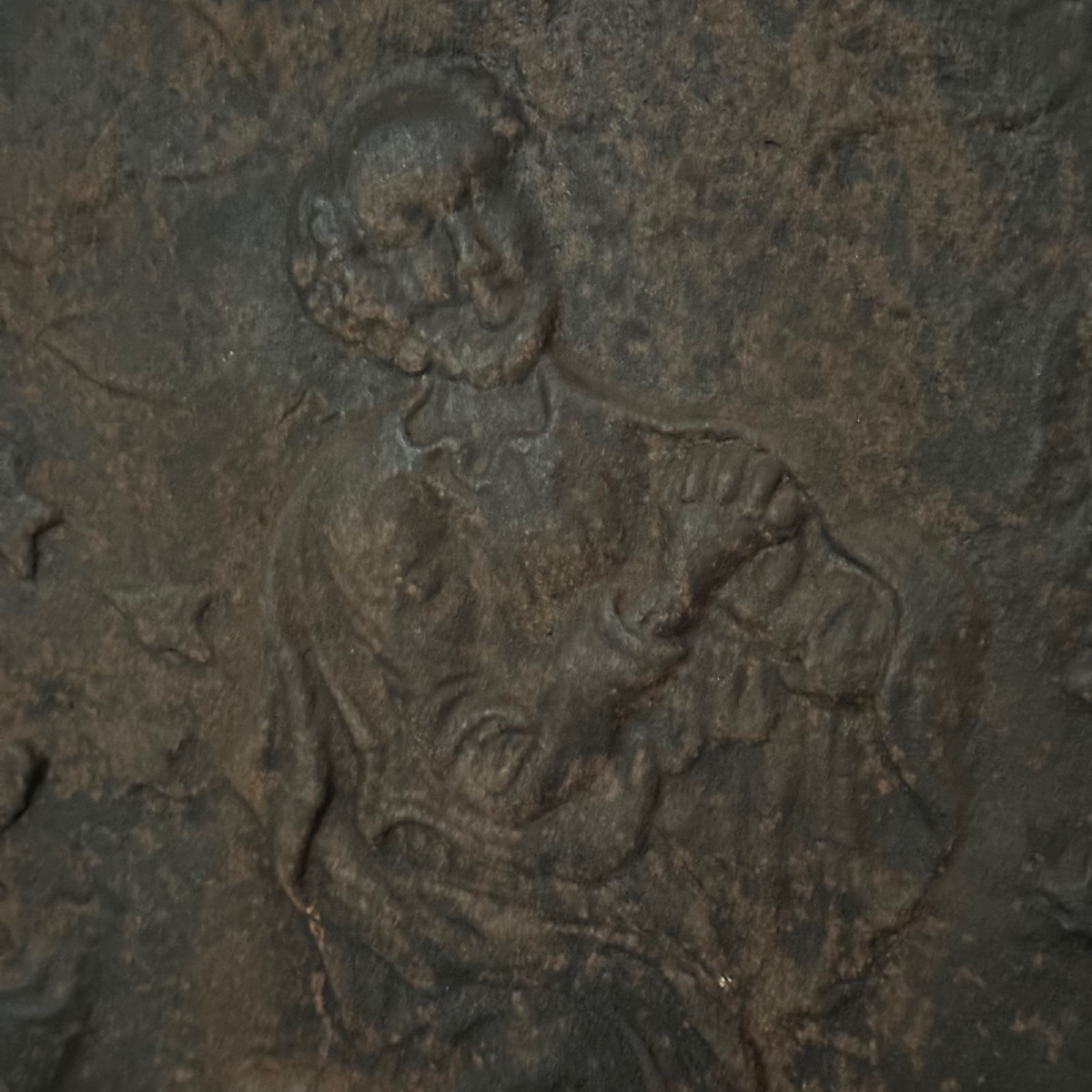 Plaque de cheminée en fonte sujet classique ou néo-classique XVIIIe-photo-4