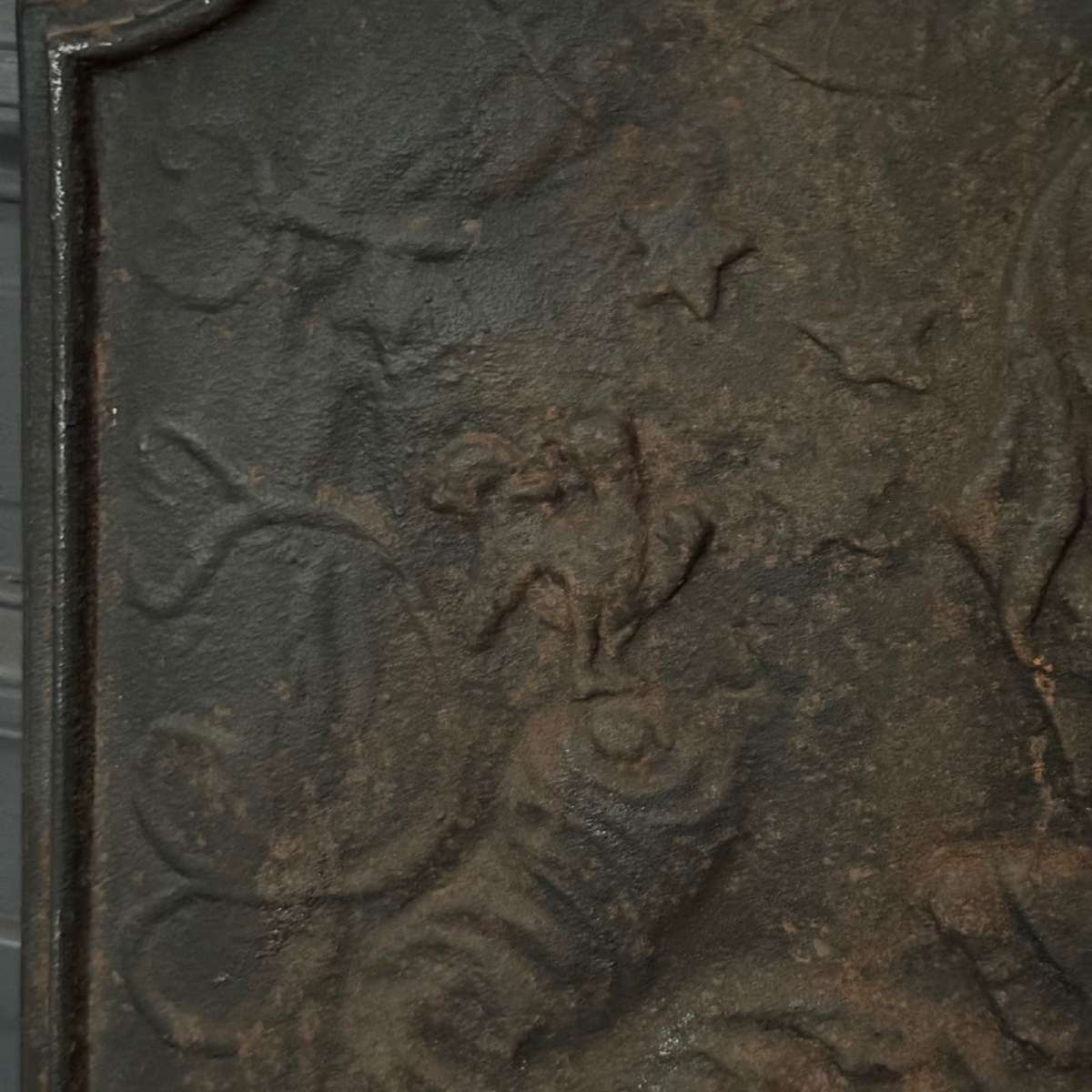 Plaque de cheminée en fonte sujet classique ou néo-classique XVIIIe-photo-6