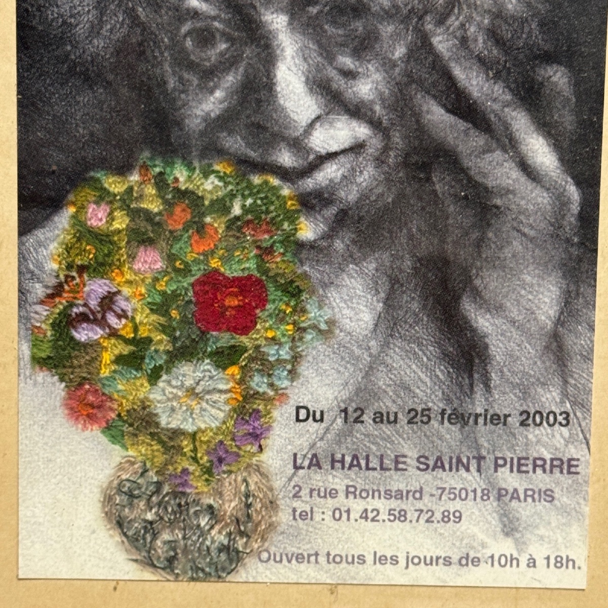 Affiche sur carton d'exposition Jeanne et Jean-Luc Giraud La Halle -photo-4