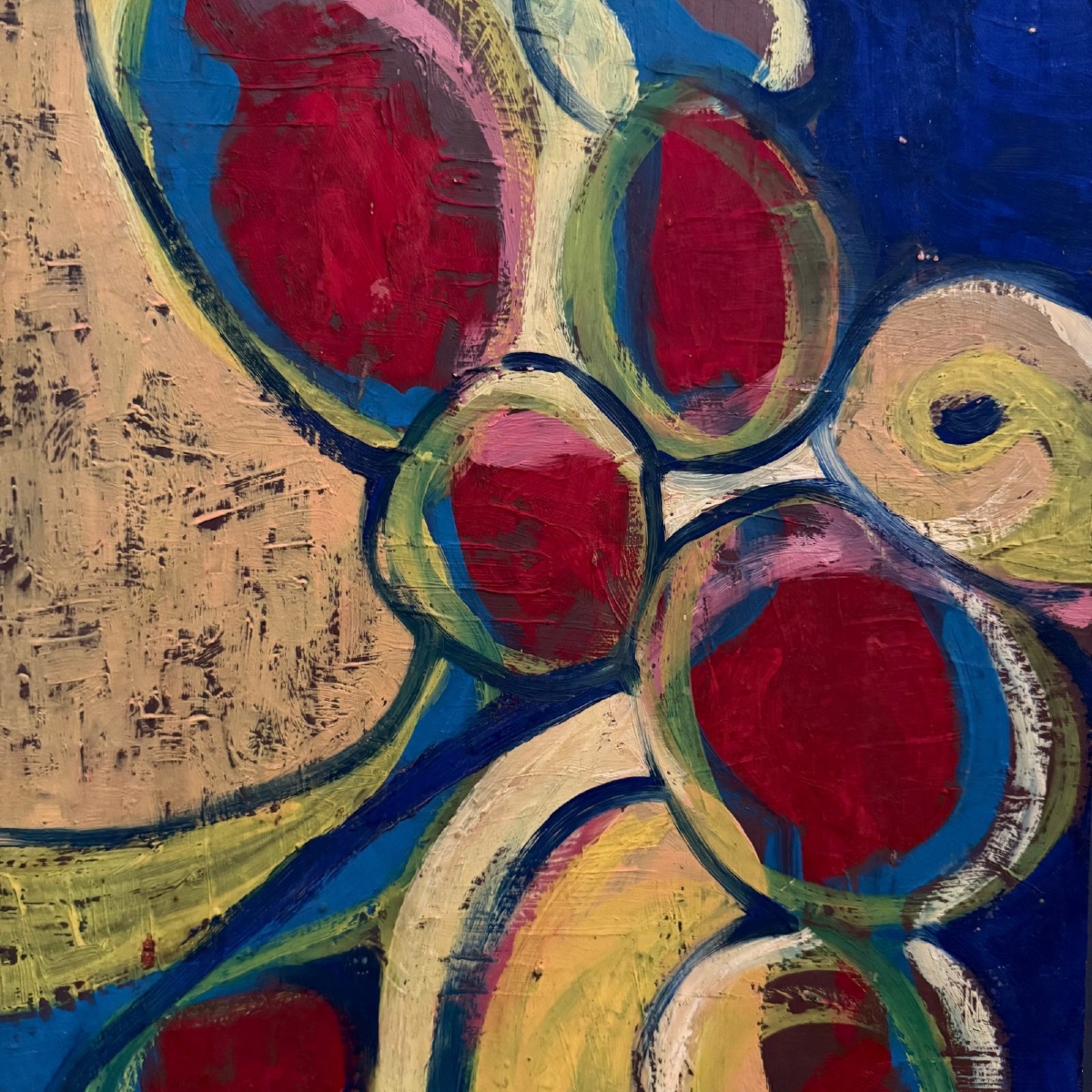 Oil On Cardboard, Modern Composition By François De Chabot, 1960–70 -photo-3