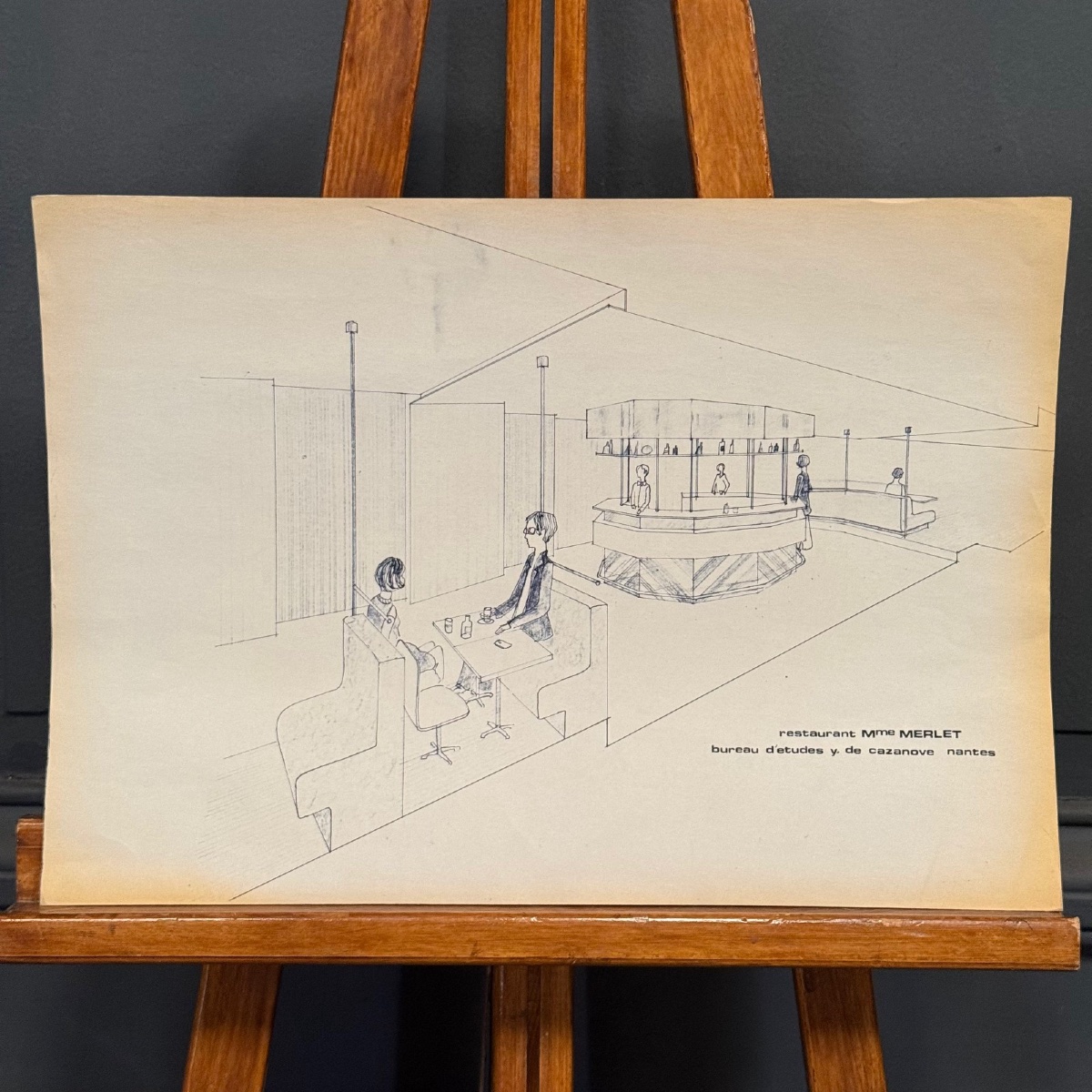 Design Drawing For A Restaurant Renovation Project From The 1960s–70s By F. De Chabot -photo-2