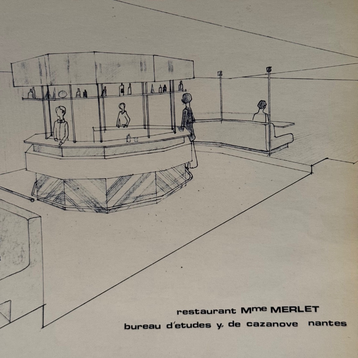 Design Drawing For A Restaurant Renovation Project From The 1960s–70s By F. De Chabot -photo-3