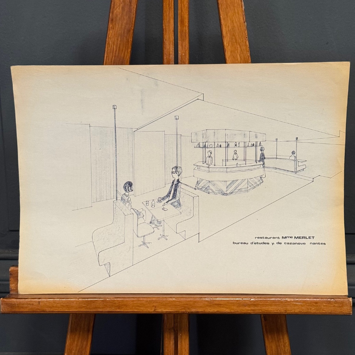 Design Drawing For A Restaurant Renovation Project From The 1960s–70s By F. De Chabot 