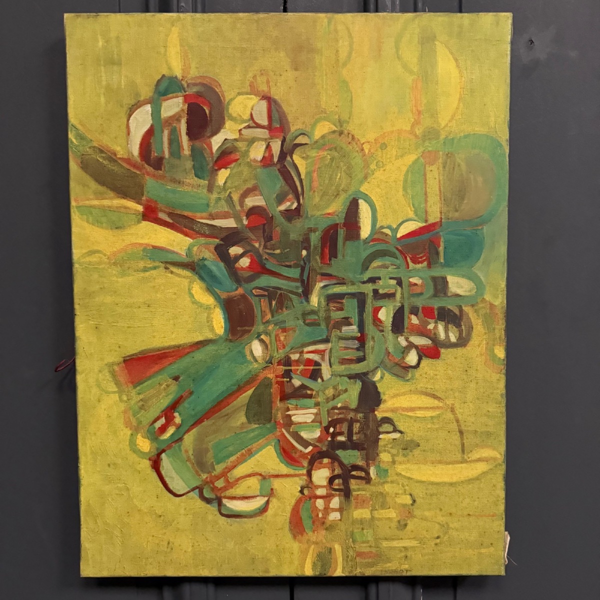 Oil On Canvas, Modern Composition By François De Chabot, 1960–70 -photo-2