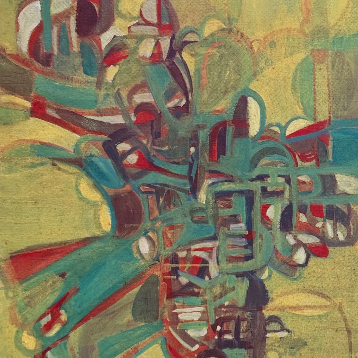 Oil On Canvas, Modern Composition By François De Chabot, 1960–70 -photo-1