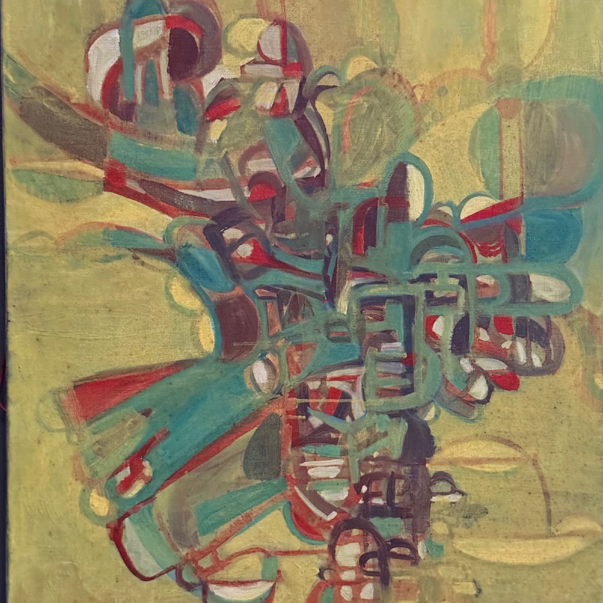Oil On Canvas, Modern Composition By François De Chabot, 1960–70 -photo-2