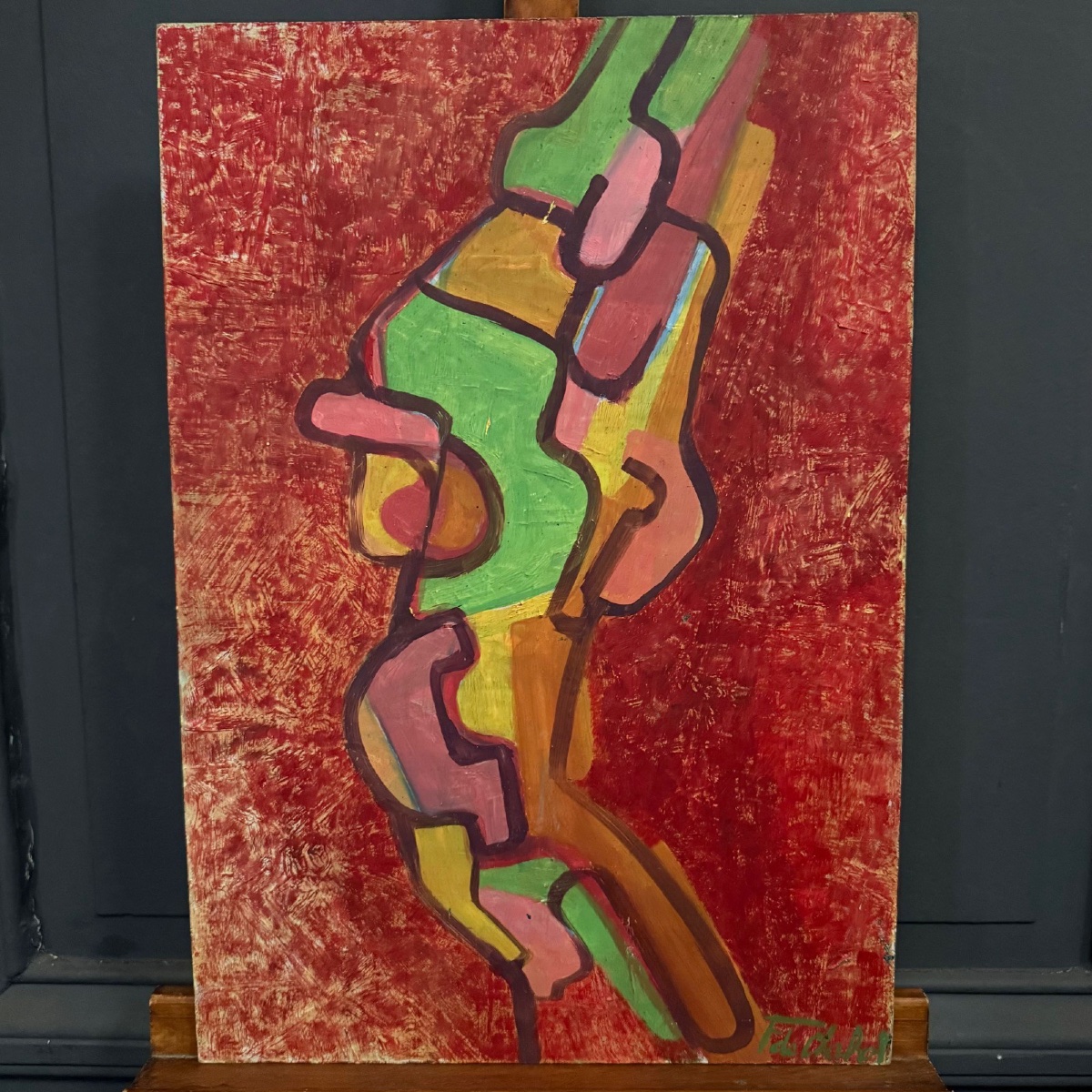 Oil On Panel, Modern Composition By François De Chabot, 1960–70-photo-2