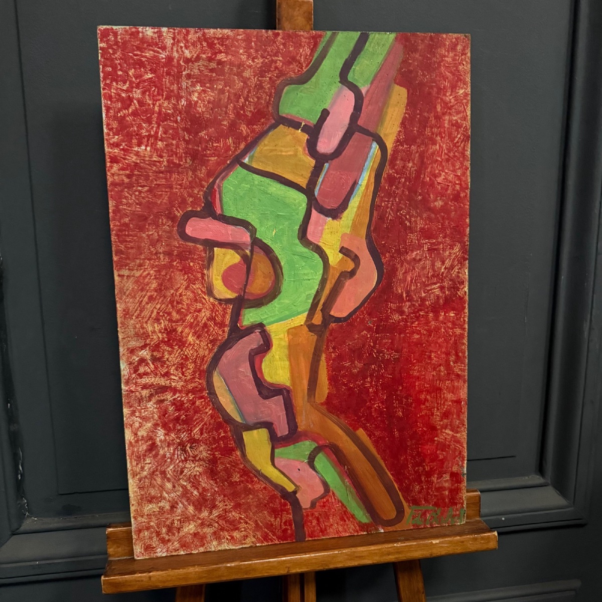 Oil On Panel, Modern Composition By François De Chabot, 1960–70
