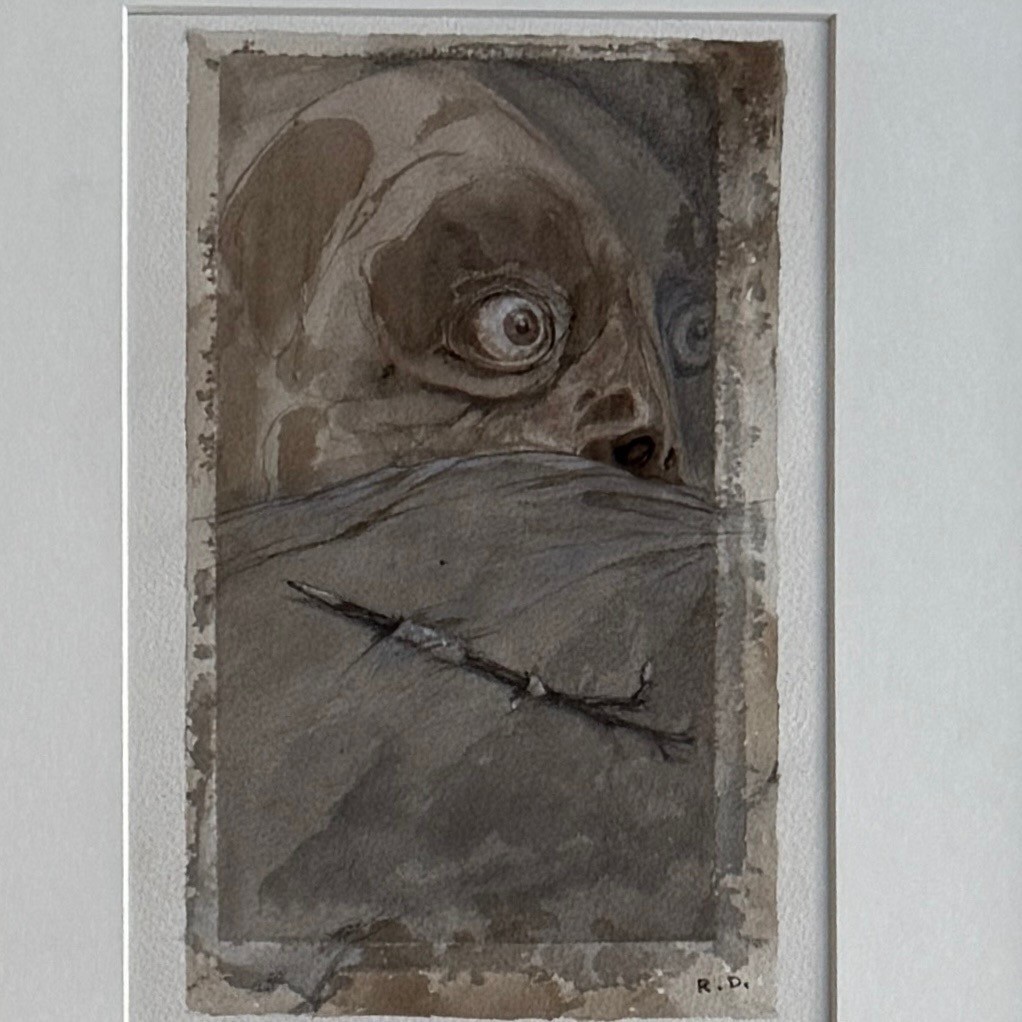 Suite de 6 dessins aquarelles surréalistes par Roland Deville XXe-photo-3