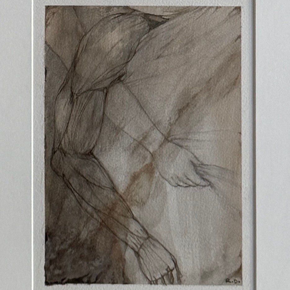Suite de 6 dessins aquarelles surréalistes par Roland Deville XXe-photo-4