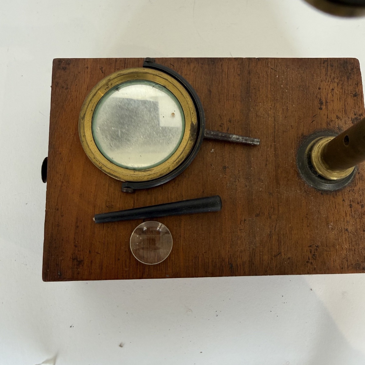 Antique Brass Microscope In A Mahogany Case, 19th Century, Mx123-photo-4