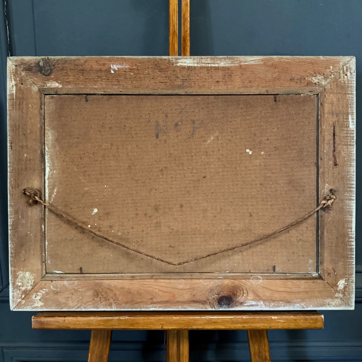 Huile sur carton par A. briand XXe scène de pardon 1930-photo-3