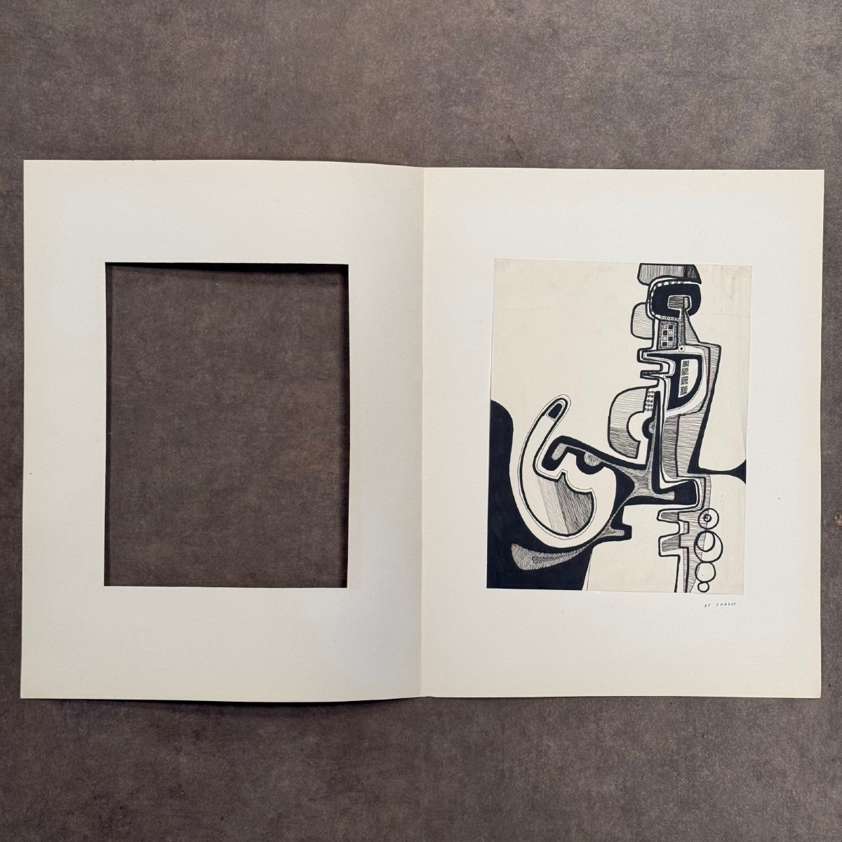 Modern Composition Drawing By François De Chabot, 1960–70-photo-3