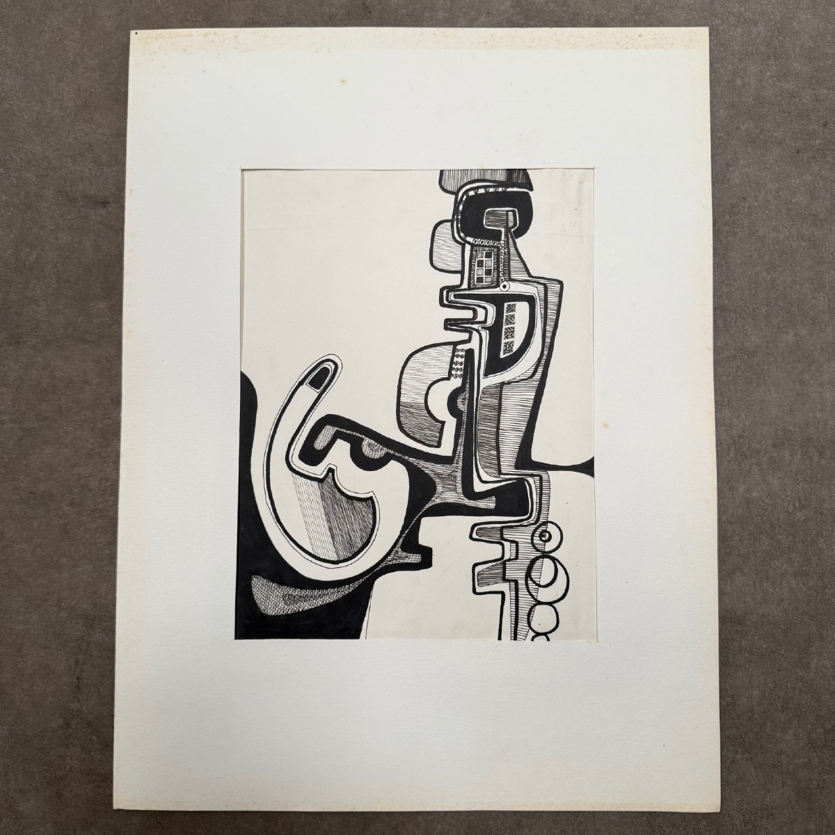 Modern Composition Drawing By François De Chabot, 1960–70