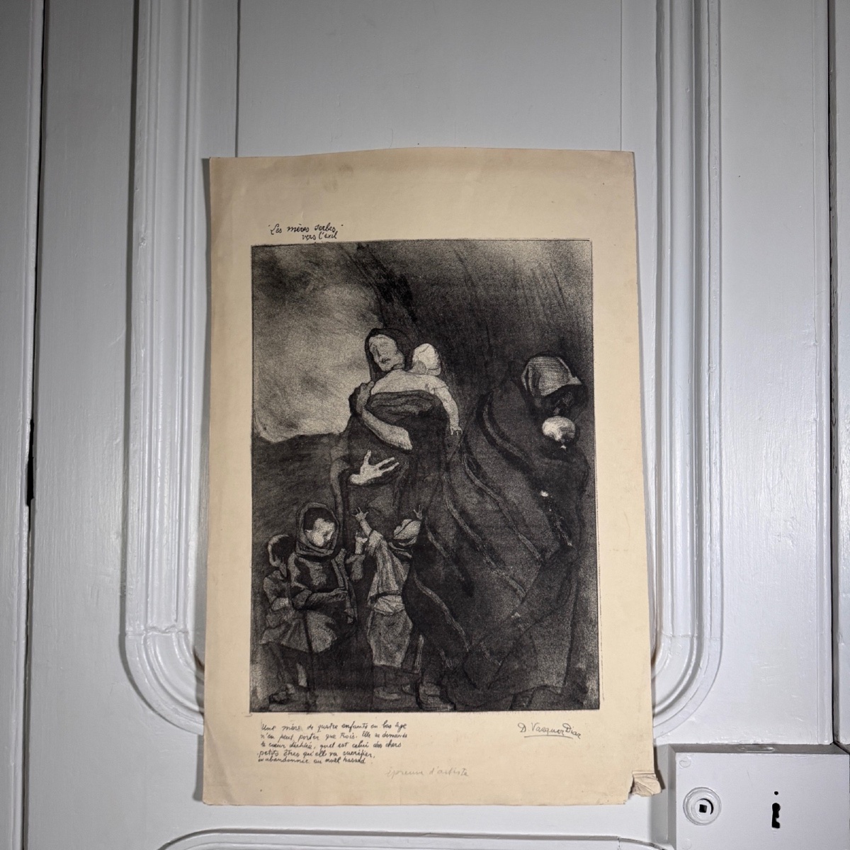 Gravure contresignée Les Mères Serbes vers l'exil par Daniel Vazquez Diaz épreuve d'artiste-photo-2