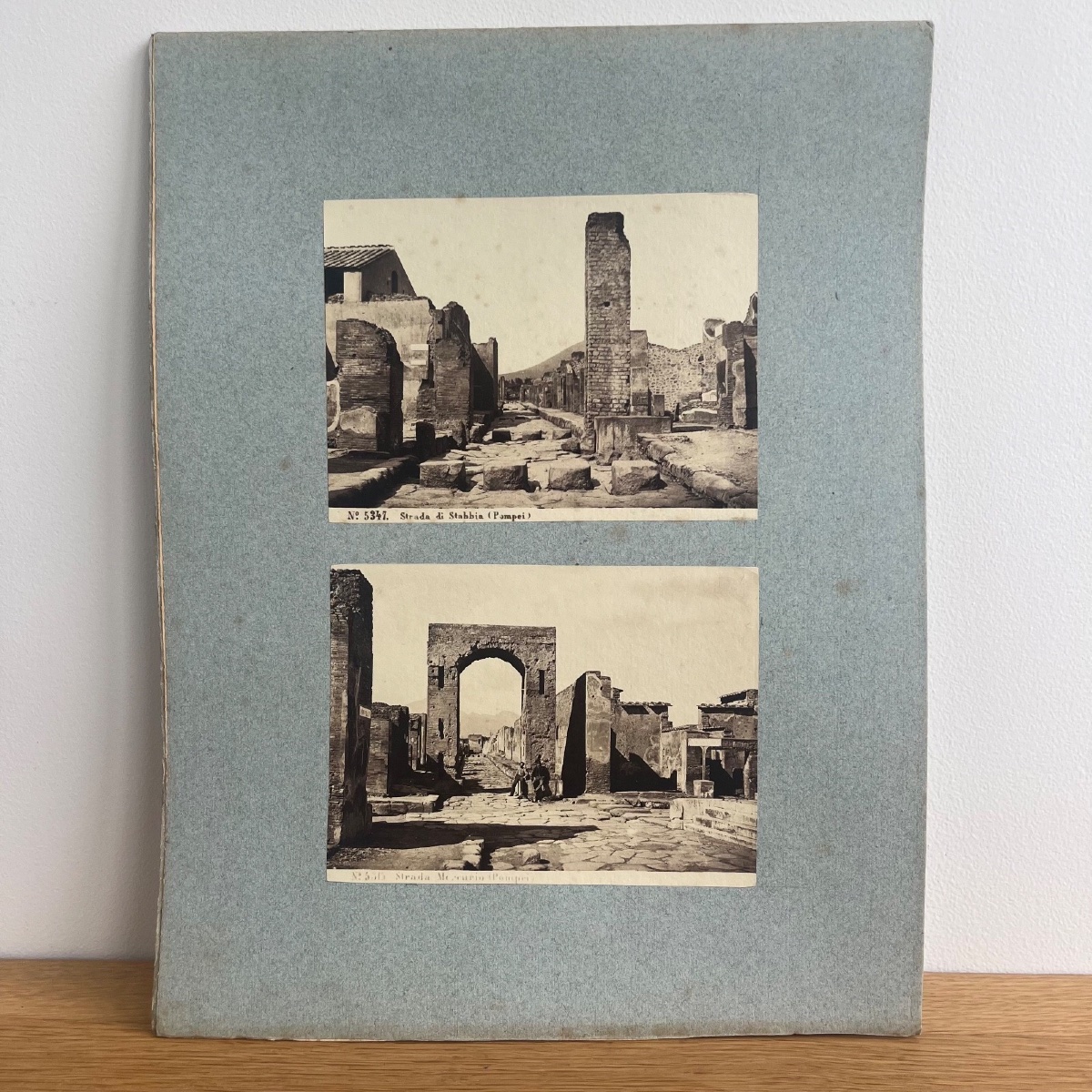 Albumen Prints Mounted On Cardboard Depicting Views Of Pompeii From The 19th Century-photo-2
